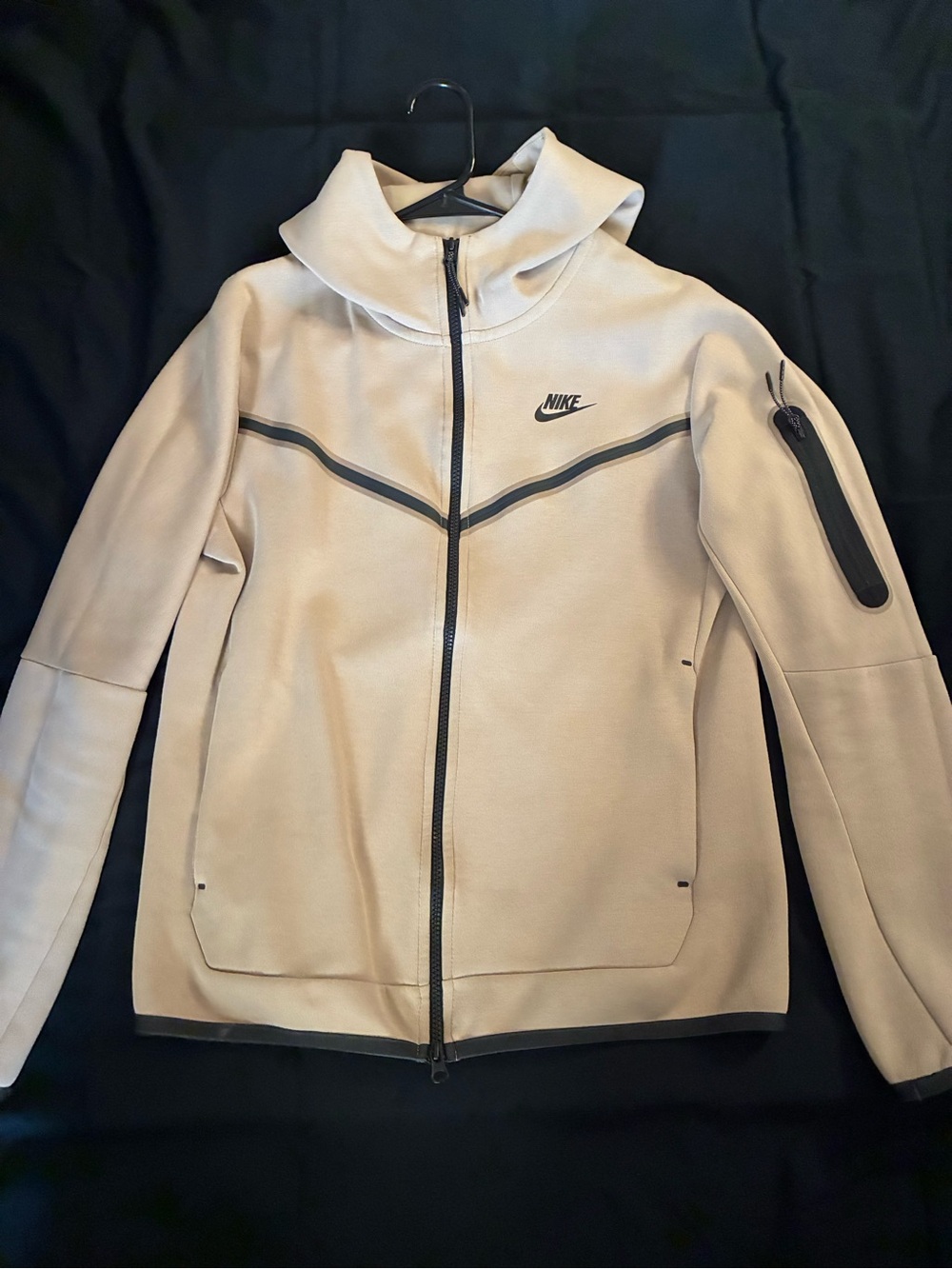 Nike Tech Fleece Jacket Khaki with Black Trim